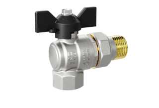 Кран шаровой с американкой угловой LD PRIDE 1/2" Вн.-Нр. бабочка
