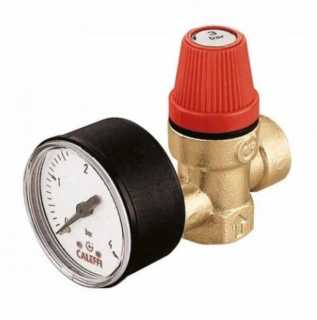 Предохранительный клапан 1/2" вн 3 Бар с манометром CALEFFI